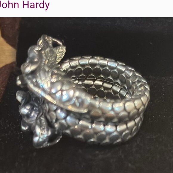 JOHN HARDY LEGENDARY DOUBLE HEADED COIL STERLING SILVER NAGA RING - Picture 2 of 8